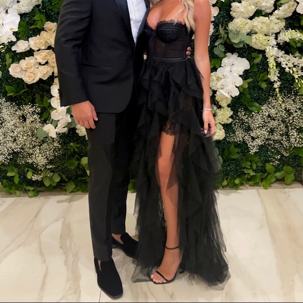 For Love & Lemons bustier gown in black